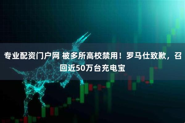 专业配资门户网 被多所高校禁用！罗马仕致歉，召回近50万台充电宝